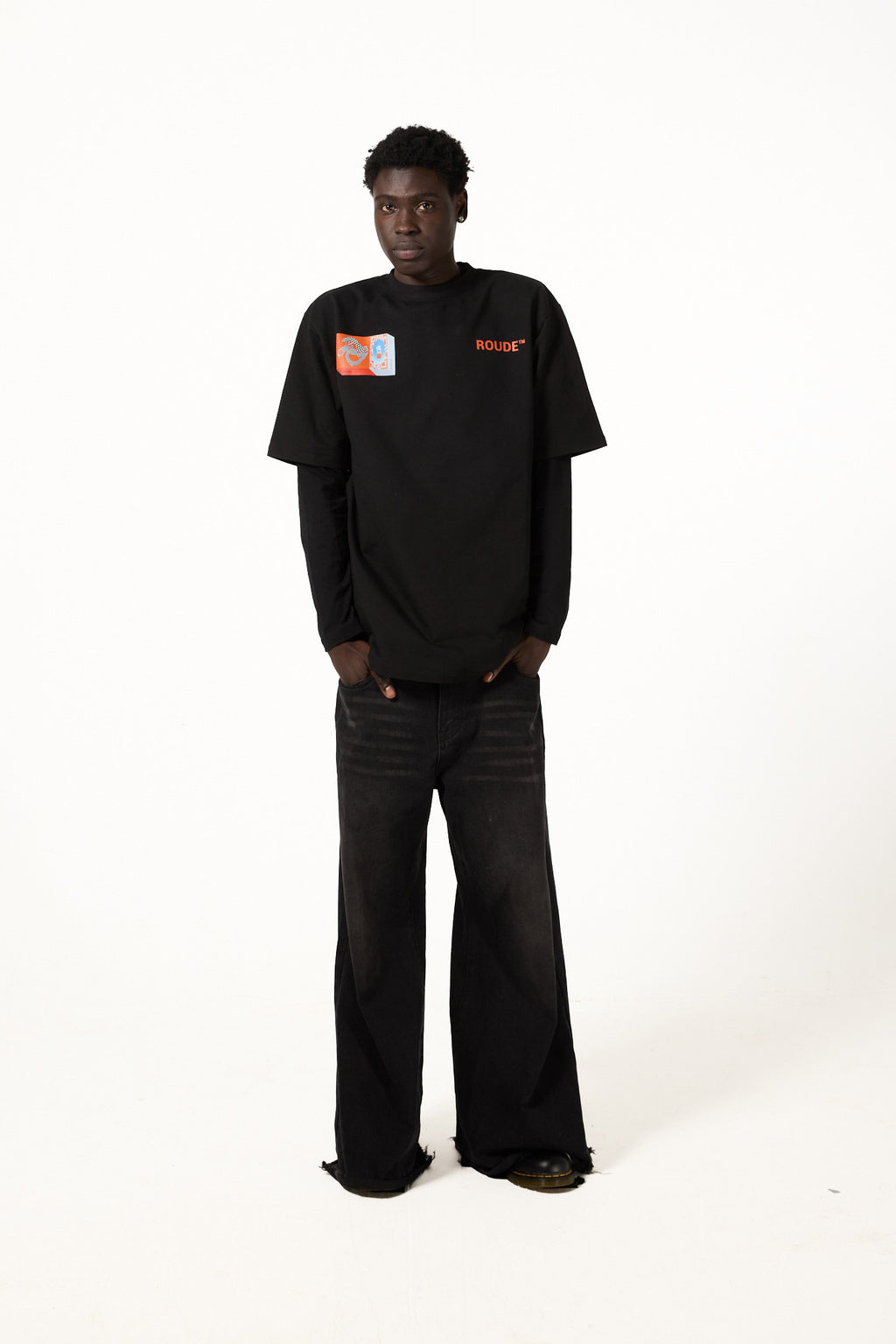 T-shirt noir manches courtes